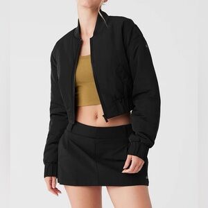 Alo jacket black size small s puffer cropped jacket